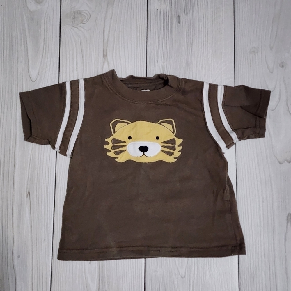 Gymboree Brown short sleeve Tee with Tiger Face Size 6-12 Mo